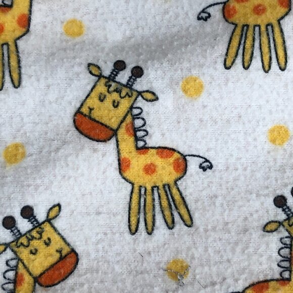 Hand Crafted Cheery Giraffes Flannel Baby Blanket - Picture 3 of 8